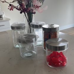 Large and Small Jars With Lids