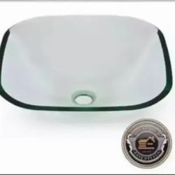 SQUARE CLEAR GLASS VESSEL SINK..... CHECK OUT MY PAGE FOR MORE ITEMS