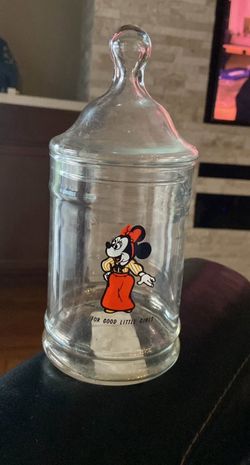 vintage Disney Minnie Mouse glass candy jar