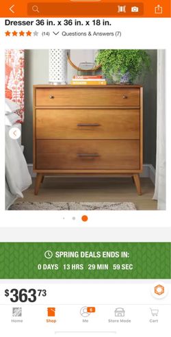 Mid-Century 3-Drawer Castanho Dresser with bras legs