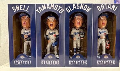 COMPLETE SEALED SET — Snell Glasnow Ohtani Yamamoto 2026 Dodgers Starter Series Bobbleheads (4 Total)