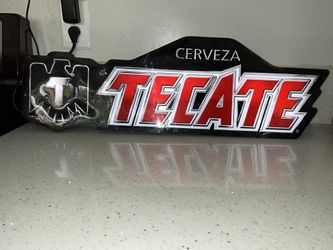 Tecate Cerveza branded light-up beer sign