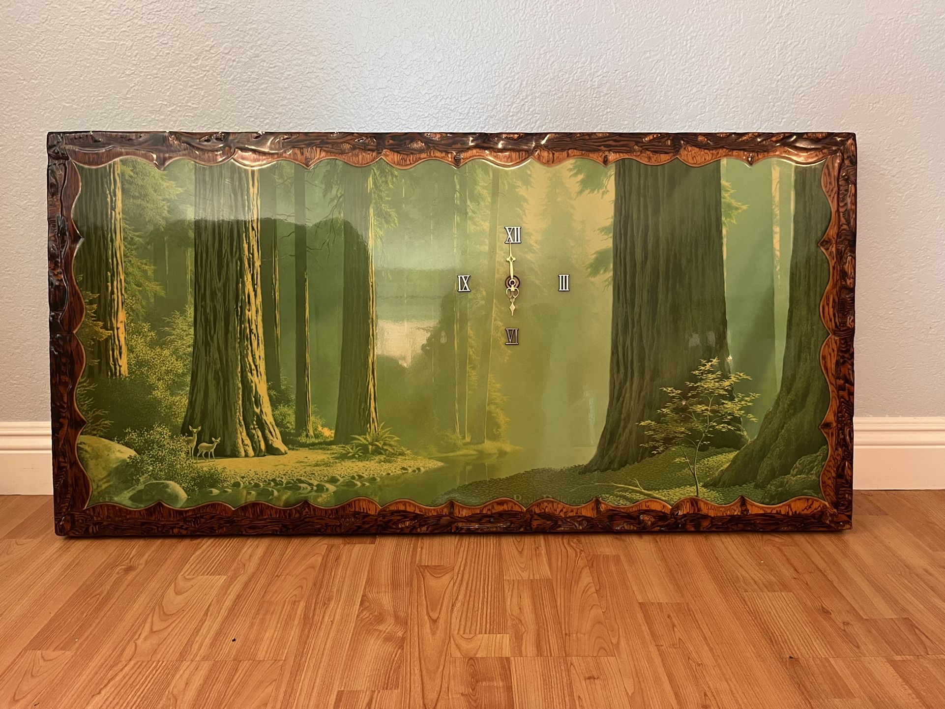 Vintage Varnished Wooden Clock