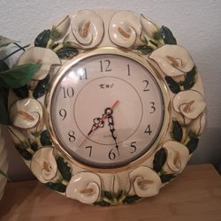 Callillies wall clock 12"Round