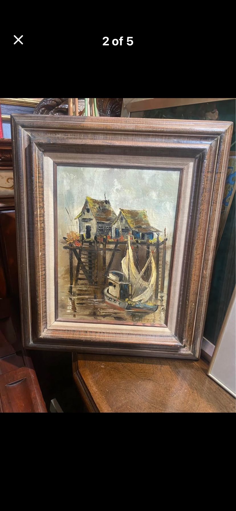 Mid-Century Oil On Canvas Signed By The Artist