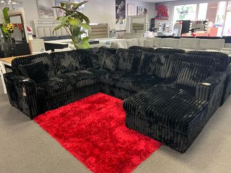 Black Sofa Sleeper w/ Storage in Chaise