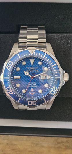 New Invicta Ocean Voyage Men's Watch Carbon Fiber Blue 47mm Pro Diver 47692 NWT Water Resistant 200m