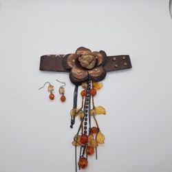 Leather choker flower steampunk