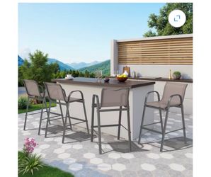 Visit the Dovov Store 4 out of 5 stars (4.0) | 28 Dovov Outdoor Bar Stools Set of 4, Patio Bar Height Stool Outdoor Textilene Bar Chairs All Weather P
