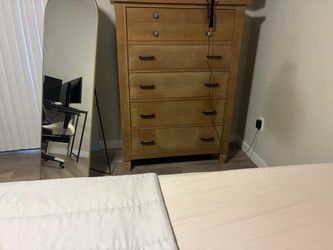 Gaveta Cómoda alta de madera 6 cajones