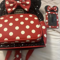 Loungefly Minnie Mouse Backpack and Wallet Collectable Retired design