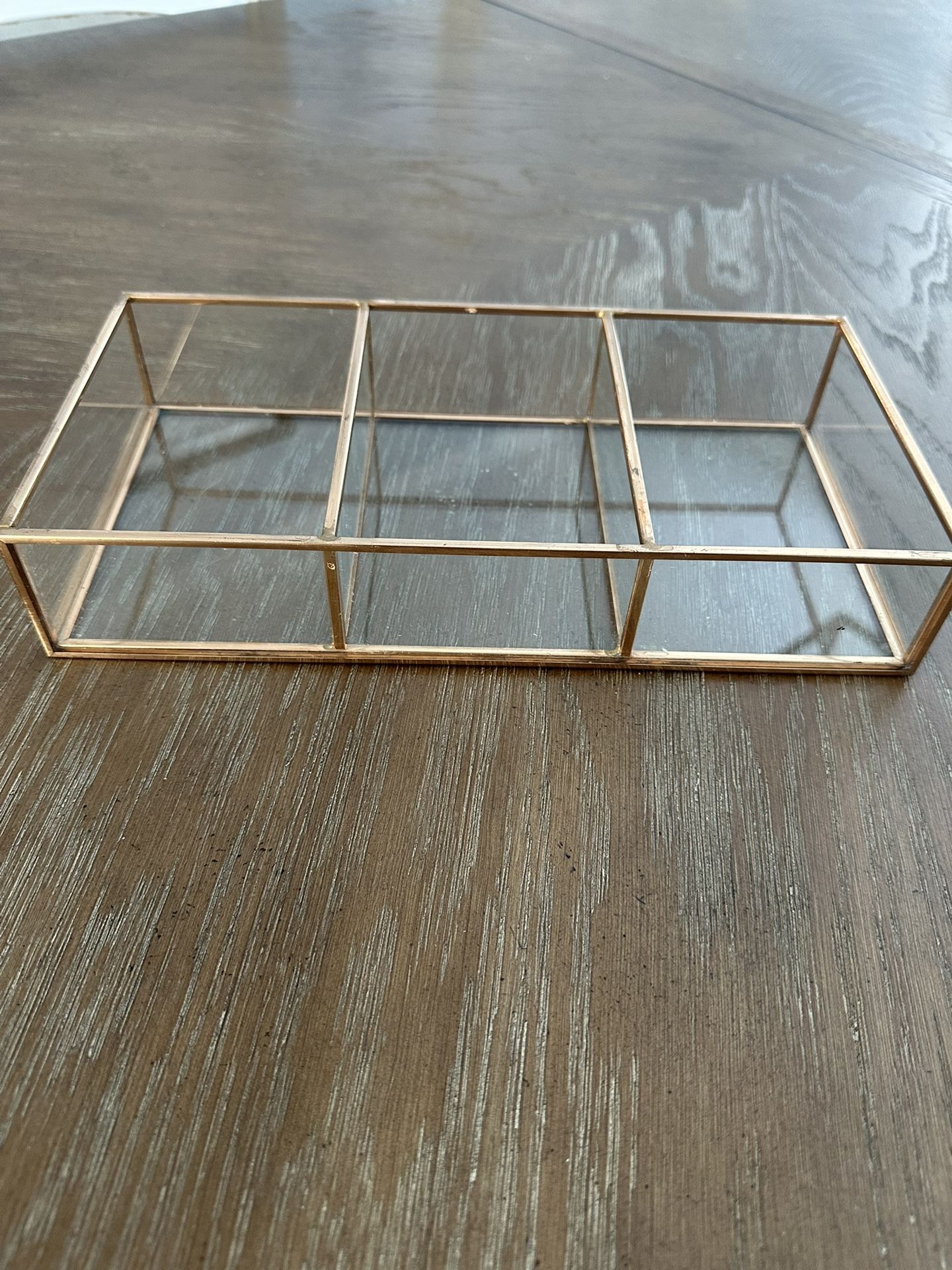 Glass Rose Gold Tray