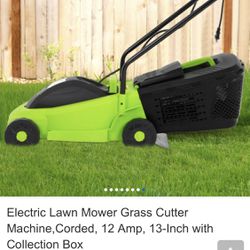 Electric Lawn Mower Grass Cutter Machine, Corded, 12 Amp, 13-Inch with Collection Box