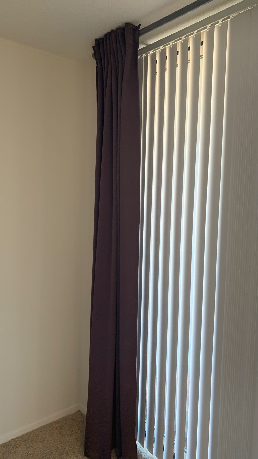 Burgundy 90inch Curtains and Expandable Rod