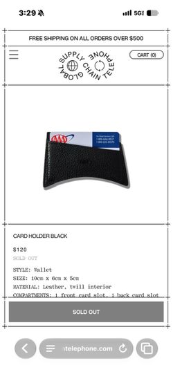 Black Leather Card Holder Wallet mschf