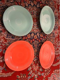 4 Fiesta Plates Dishes , 2 oval / 2 round
