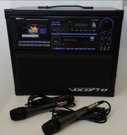VocoPro Bravo II Karaoke Machine with 2 Tonor Dynamic 1/4 Jack
