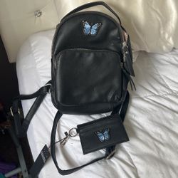 Tilly’s Black Mini Backpack + Wallet