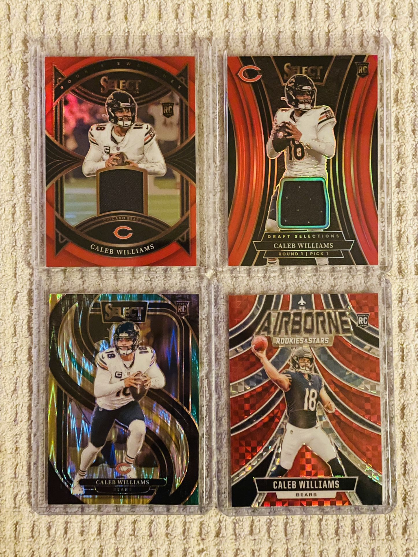 Caleb Williams Chicago Bears 4 Card Football Lot!