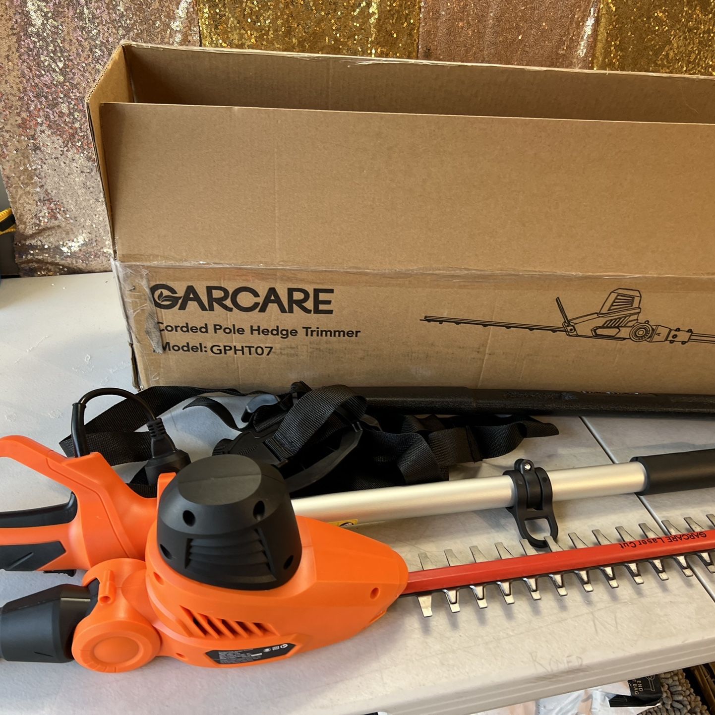 Garcare pole cheap hedge trimmer
