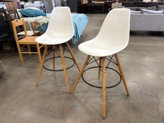 Modern Eiffel Style White Counter Stools (Set of 2)