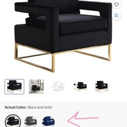 Suede Black Accent Chairs (2)