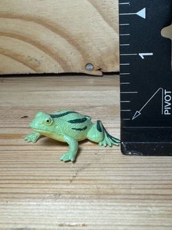 Green Striped Giant Burrowing Frog Plastic Design Educational 1.5” #scrappy