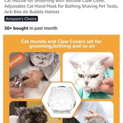 Cat Muzzle for Grooming with Silicone Claw Cover