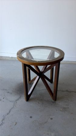 Modern Simple Glass Coffee Table, 22.13'' Side Table End Table