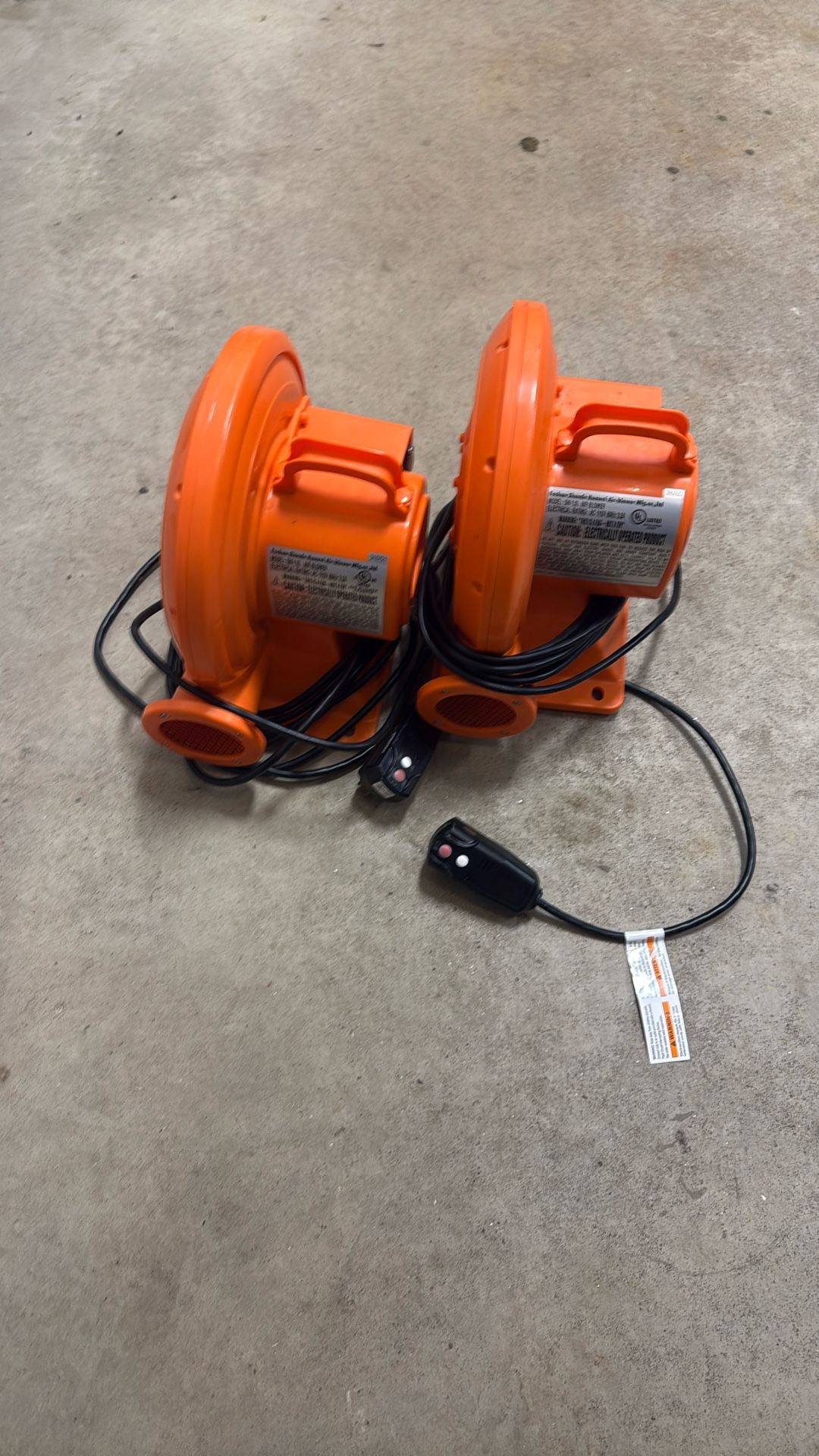 2 × Foshan Shunde Huawei SW-1.5L Bounce House Blowers – Good Condition, $80 for both