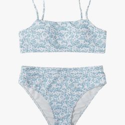 Women High Wasited Bikini Shoulder Strap 2 Piece High Cut String Swimsuits XS