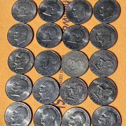 20 Eisenhower Dollars Collectibles Coins, 6 Bicentennials And Different Years 