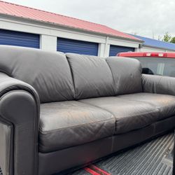 Darj Brown (oak) Leather Couch 
