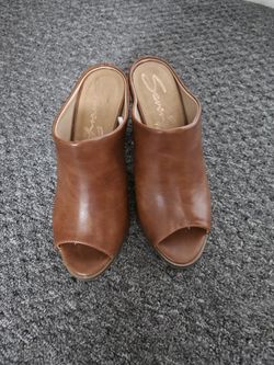 Seven7 Brown Wedge Open Toe
