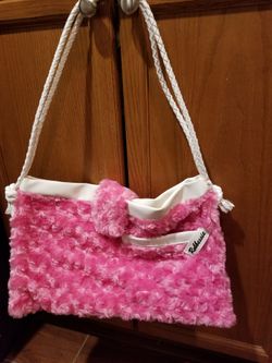 New pink fur Handbag Purse very Barbie legally blonde style