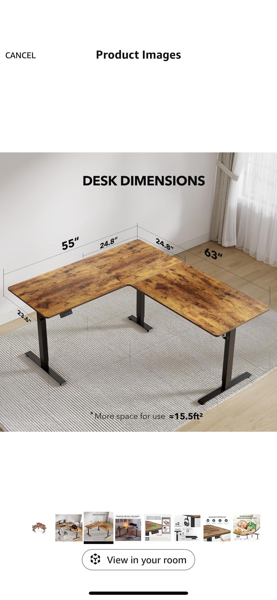Adjustable Corner Standing Desk L Shape