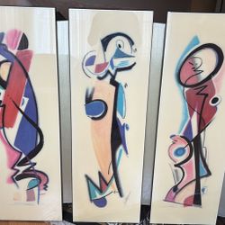 Modern Alfred Gockel Glass Wall Art abstract mixed media decor 