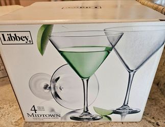 Libbey Midtown Martini Glasses Set of 4 New