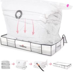 Compactor Vacuum Storage Bag XL | Space Saver Vacuum Storage Bags for Clothes, Comforters & Blankets | Ultimate Storage Solution for Wardrobe | White 