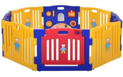 Patio-corral de juegos para bebés. 8 paneles. Usado pero en extraordinaria condición