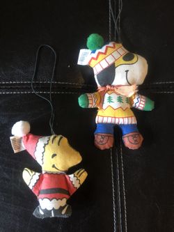 Vintage Stuffed Peanuts Christmas Ornaments
