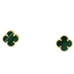 Woman’s Ladies 10k Yellow Gold Green Clover Stud Earrings GP3129731