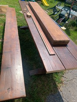 Solid wood table and one bench