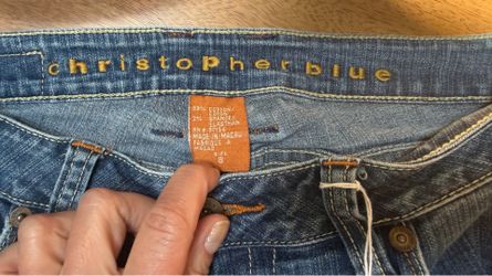 Christopher Blue ladies jeans w distressing size 6