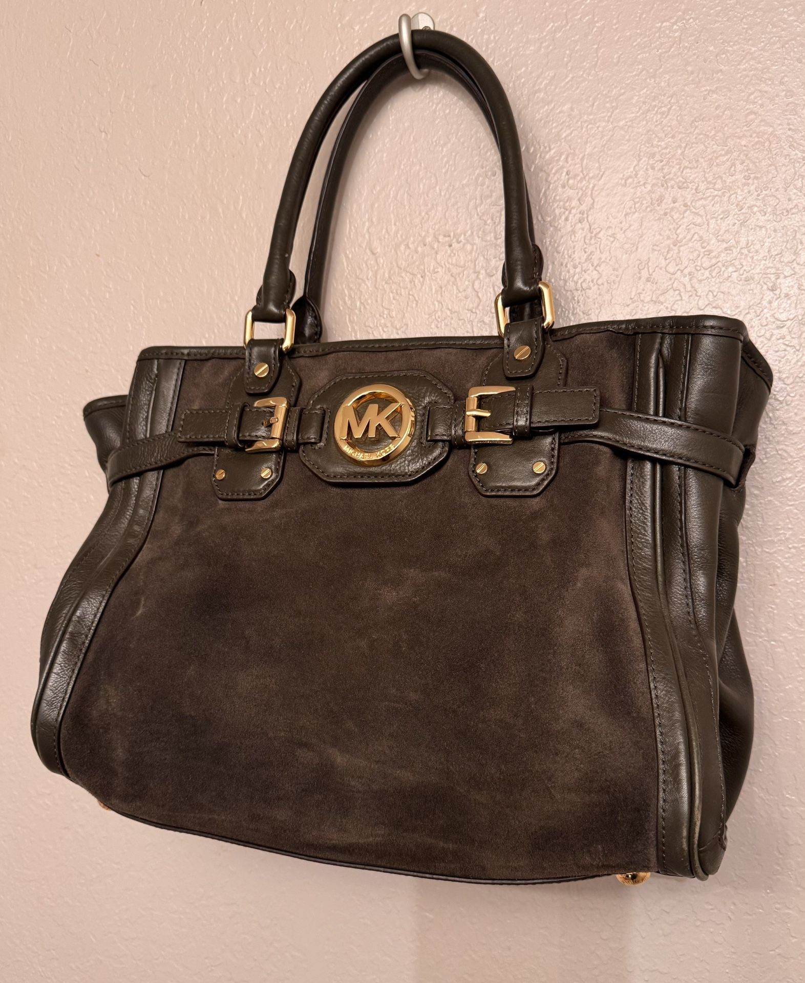 Olive Green Suede/Leather Michael Kors Tote