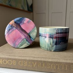 Small Handcrafted Lidded Trinket Dish ( firm on price )