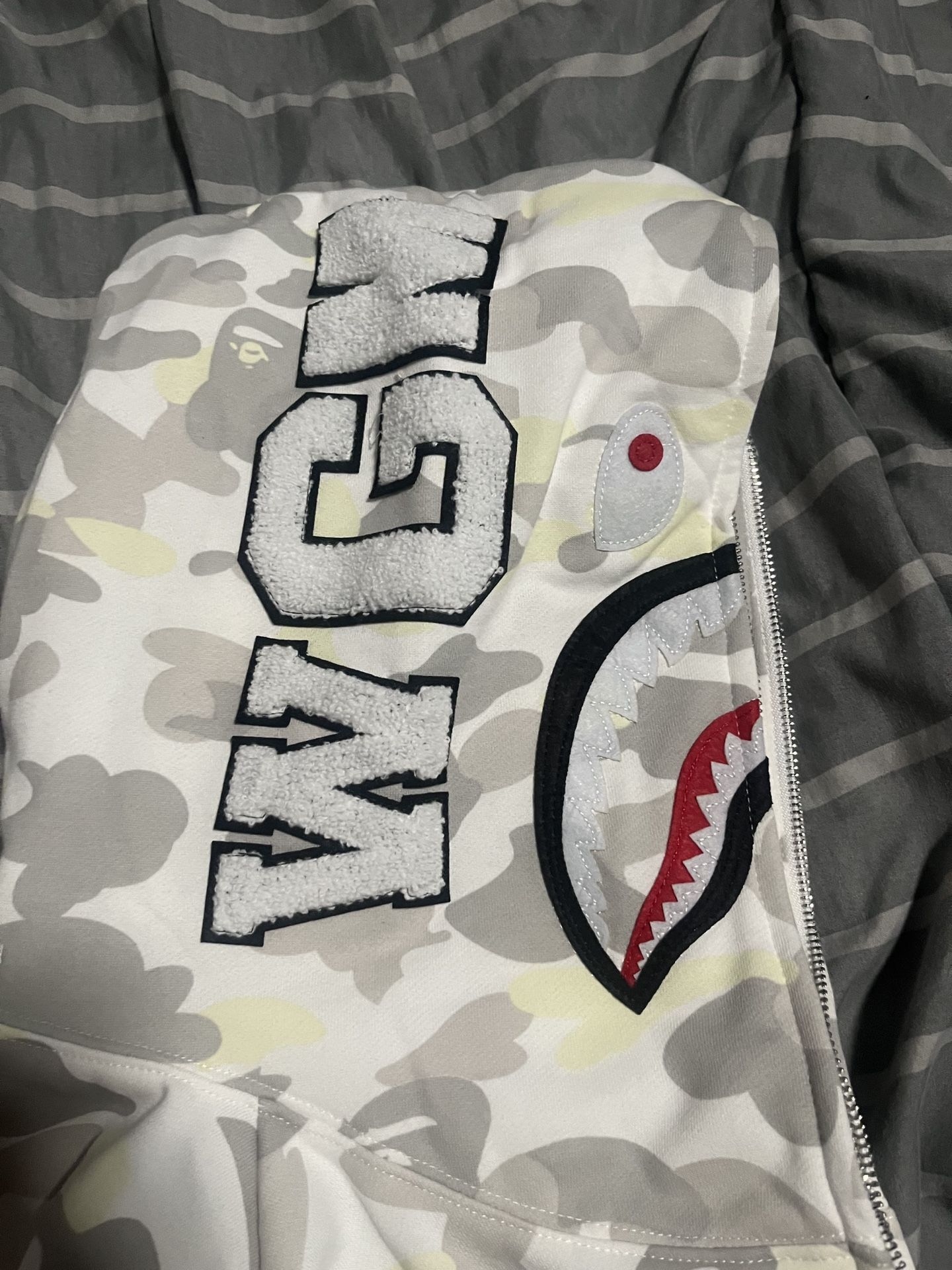 White And Cream Bape Hoodie 2XL