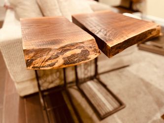 Black walnut live edge side table
