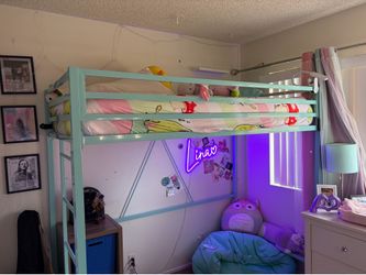 Teal loft bed
