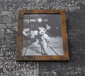 Framed Vintage Photo Print - Japanese Festival Child Creepy Mask Photography (8x10)